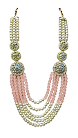 Traditional Dulha Moti Mala, Five layer, Dm-171_Peach