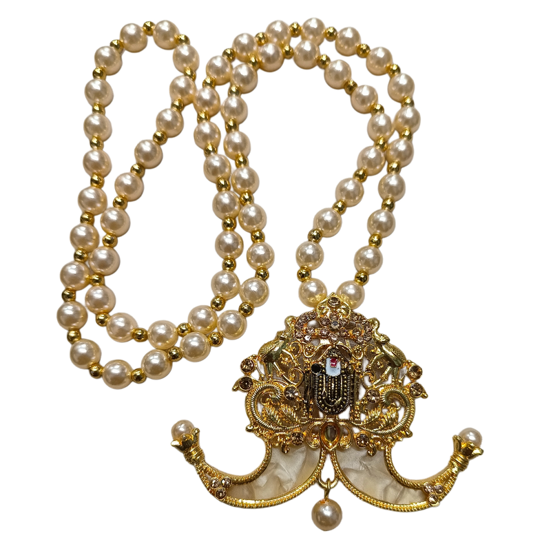 Puligoru Venkateswara golden pendent with mala